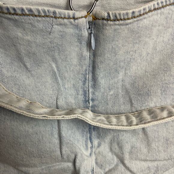 WeWoreWhat Indigo Comfort Cut Out Denim Mini Skirt Size Small NWT - Picture 7 of 11